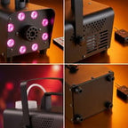 Eight RGB LED lighting effects on fog machine