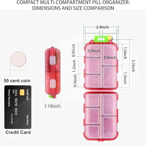 Mrorea Portable 7-Day Mini Pill Organizer Case