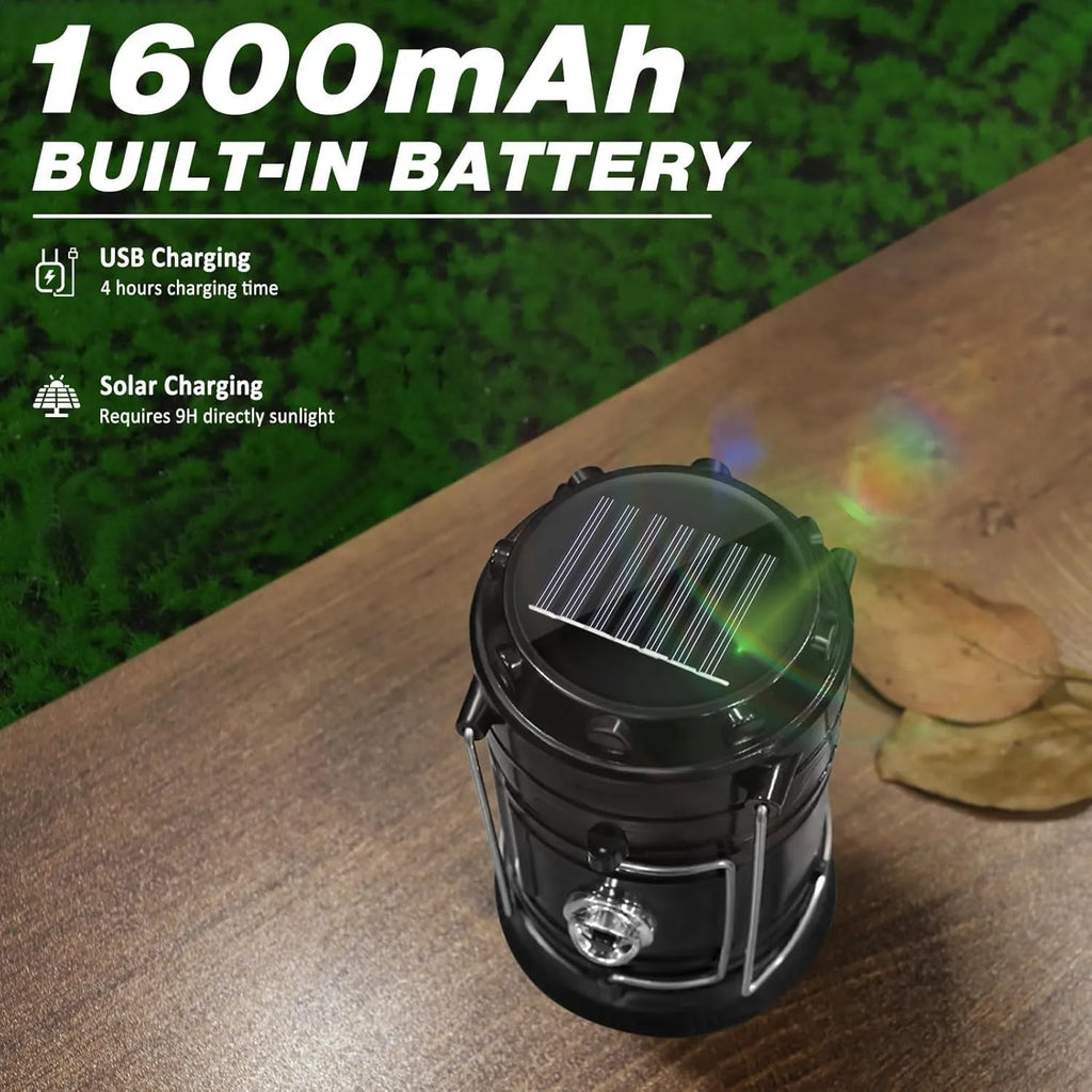 Mrorea Solar Rechargeable Collapsible LED Lantern Flashlight