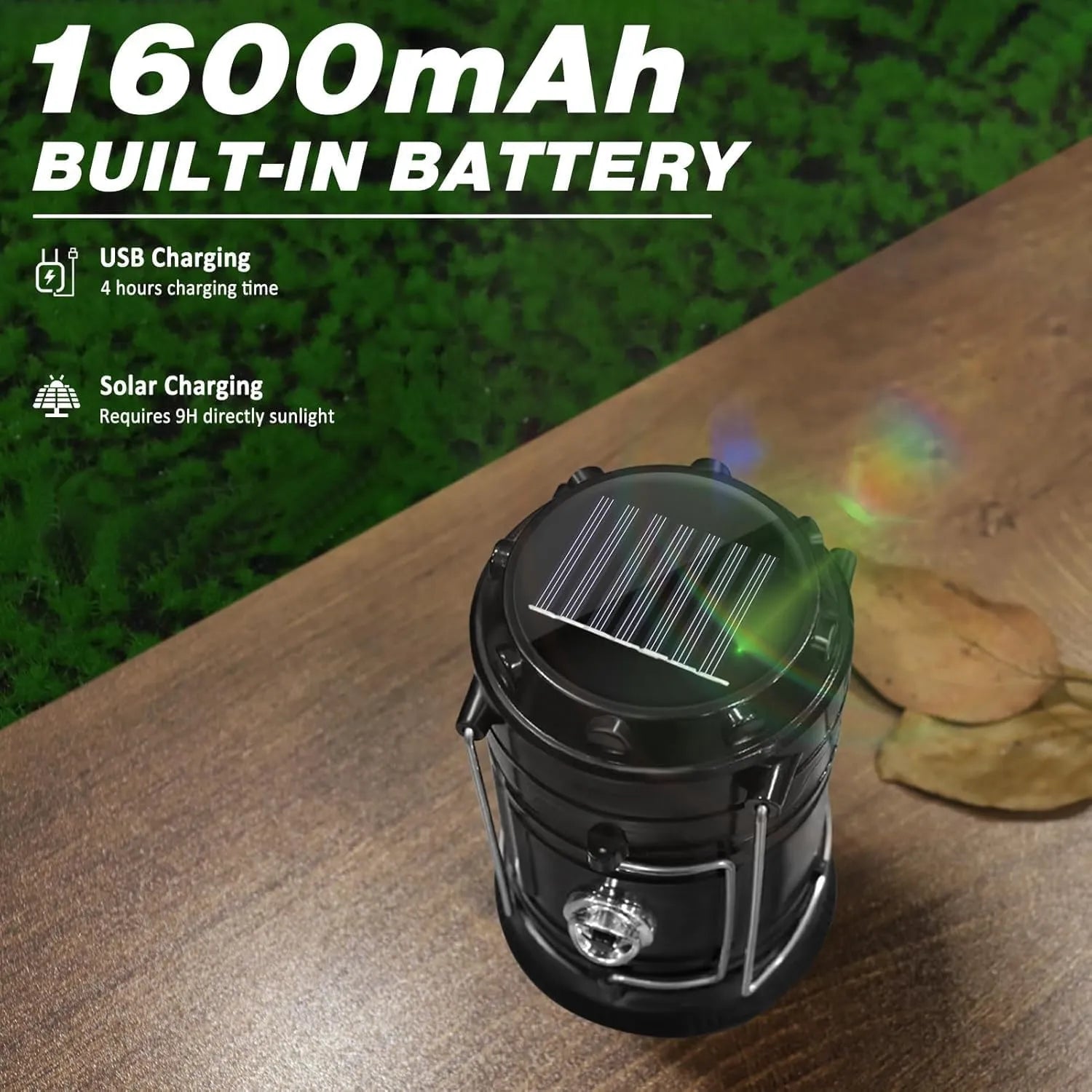 Mrorea Solar Rechargeable Collapsible LED Lantern Flashlight