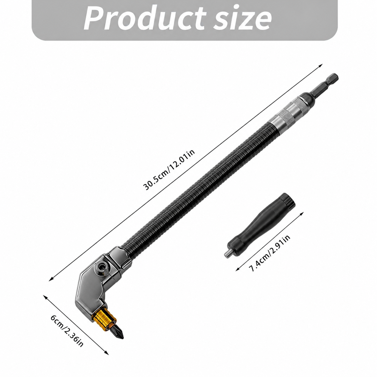 Mrorea Durable Alloy Steel Right Angle Drill Adapter