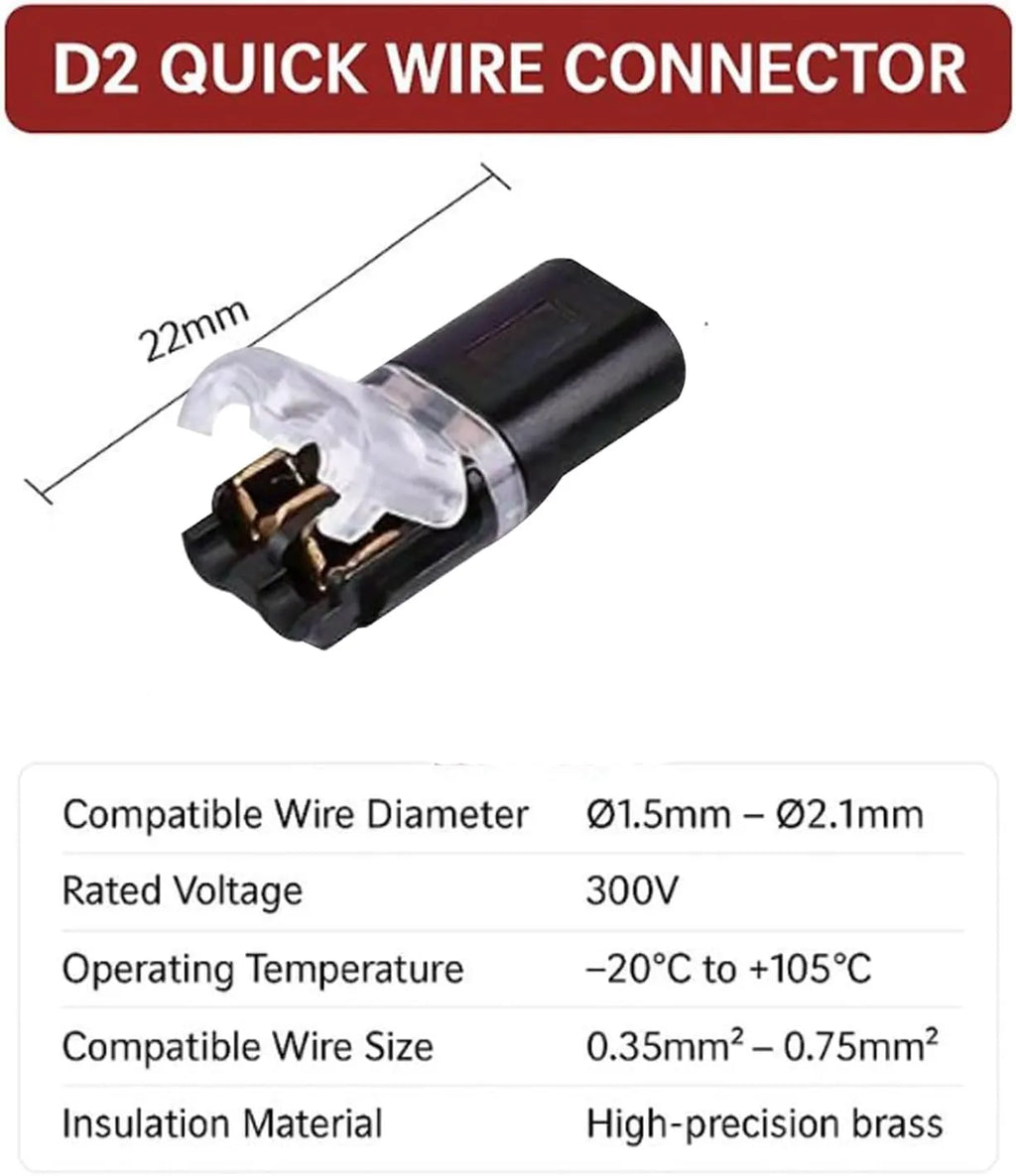 Mrorea Double Wire Quick Clip Plug-In Connector Set