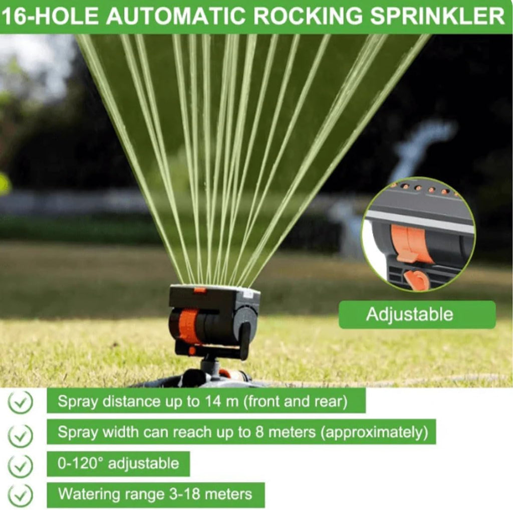 Mrorea Wide-Coverage Adjustable Oscillating Lawn Sprinkler