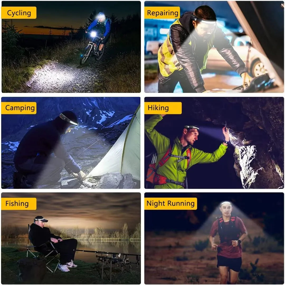 Mrorea Rechargeable 230 Degree Wide Beam LED Headlamp