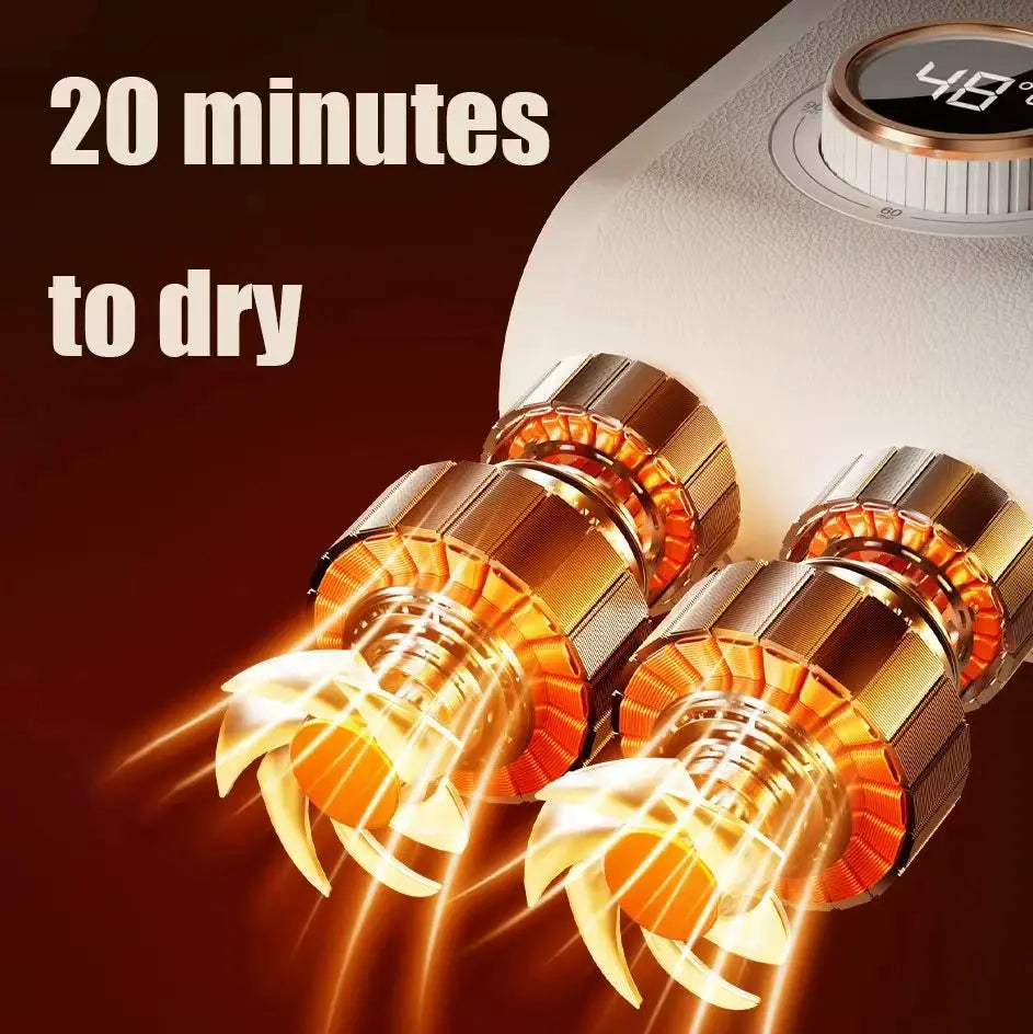 Mrorea 360° Digital Hot Air Shoe Dryer with Temperature Display