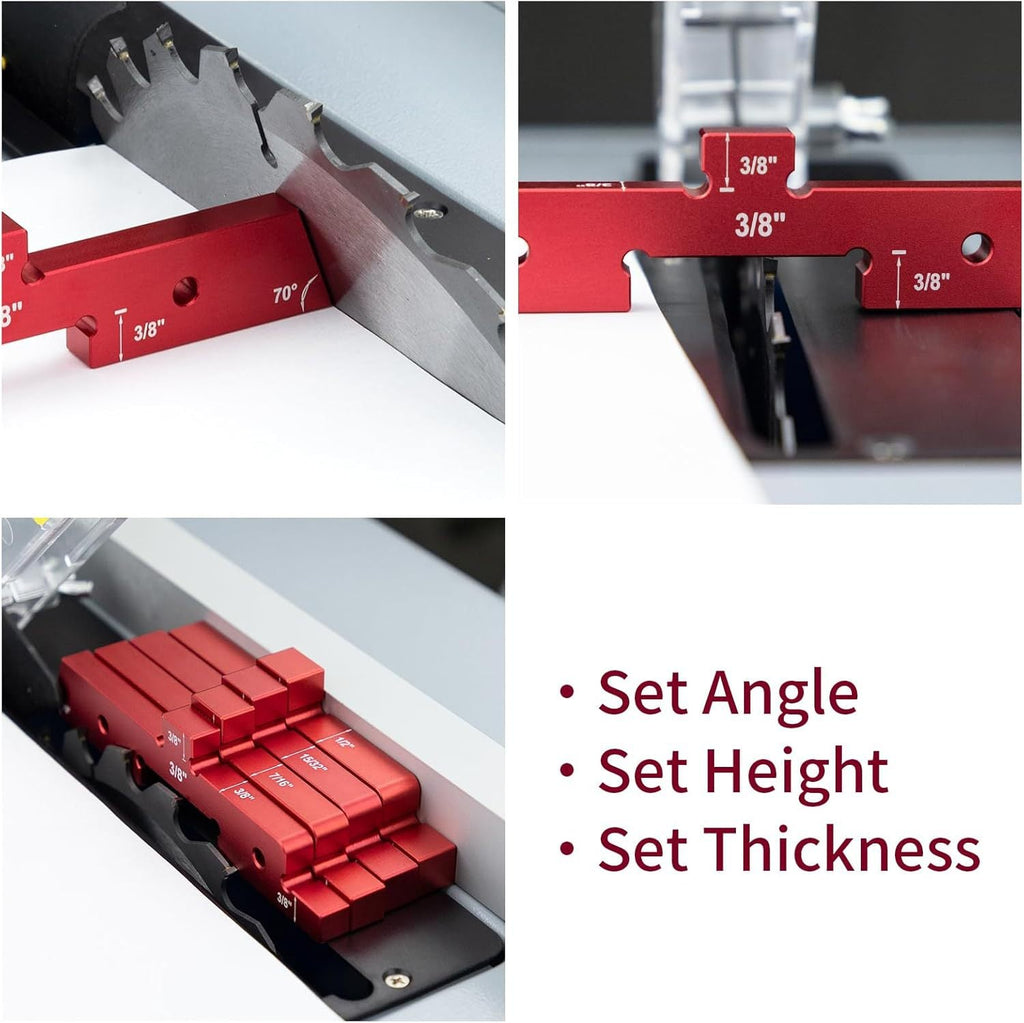 Mrorea 14-Piece Precision Aluminum Setup Blocks for Woodworking