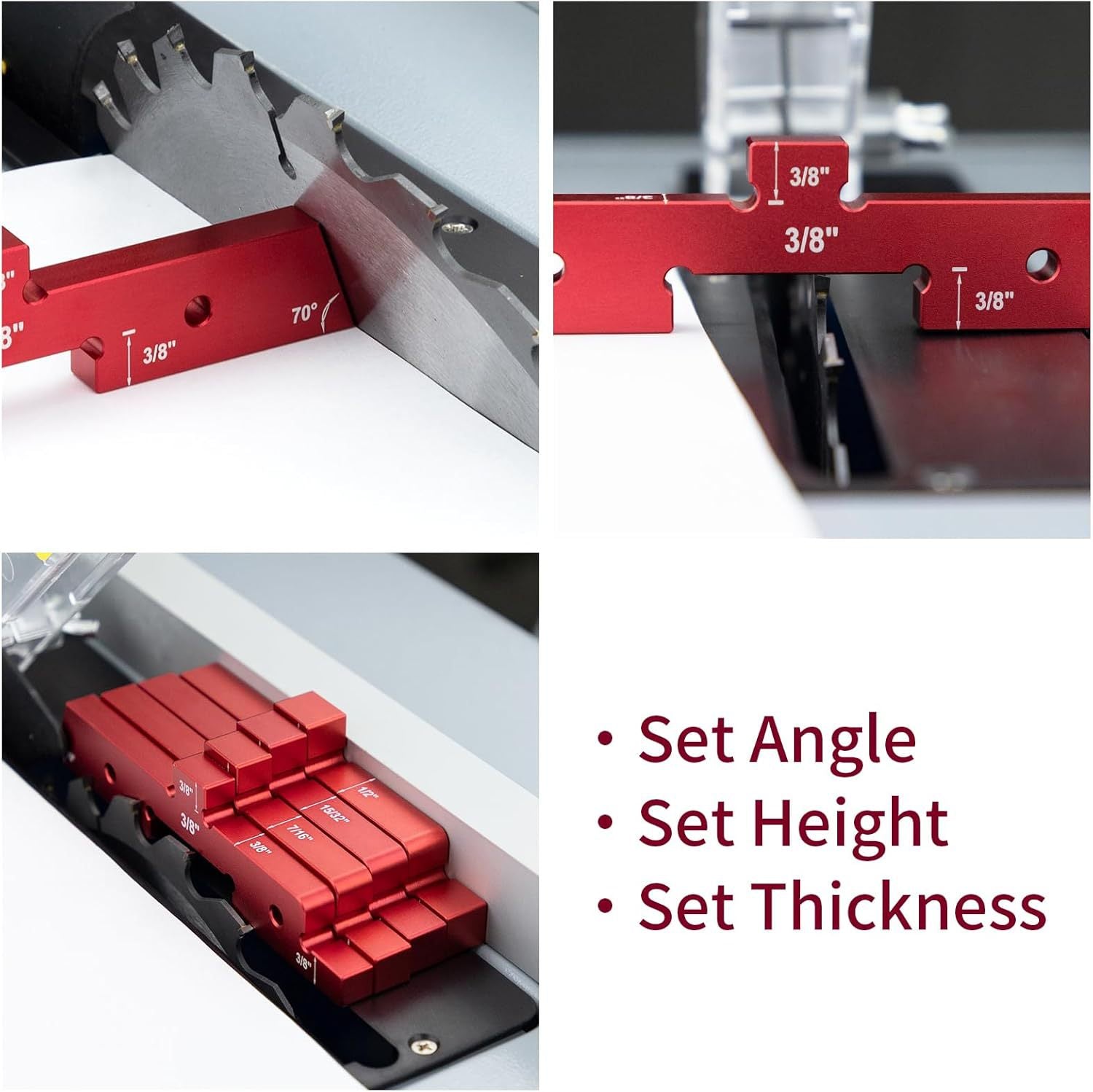 Mrorea 14-Piece Precision Aluminum Setup Blocks for Woodworking