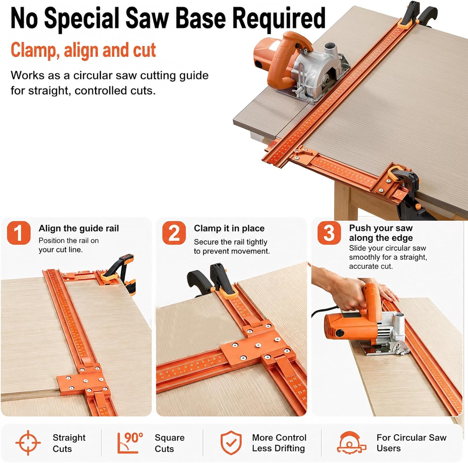 Mrorea Aluminum Alloy Circular Saw Guide Rail