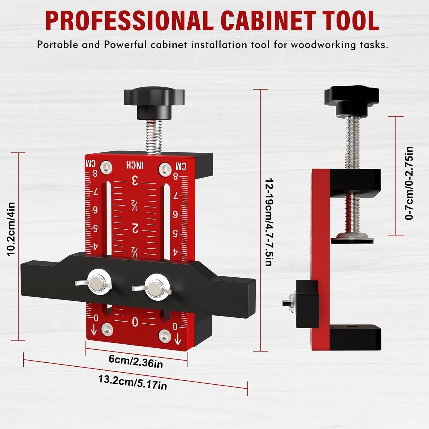 Mrorea Aluminum Alloy Adjustable Cabinet Door Mounting Jig