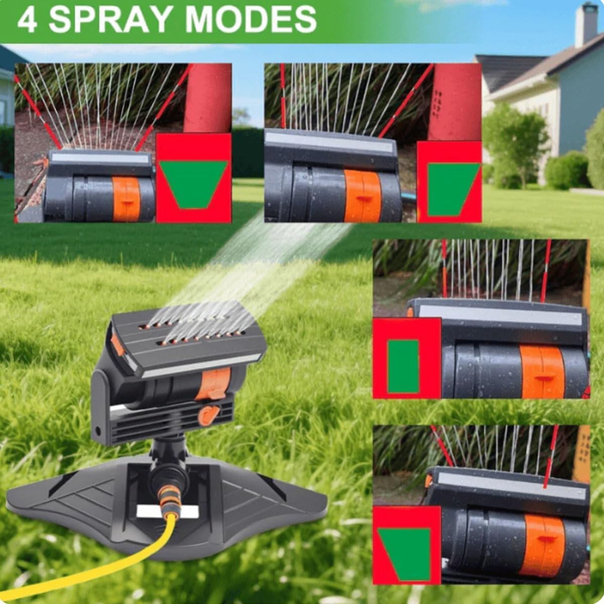 Mrorea Wide-Coverage Adjustable Oscillating Lawn Sprinkler