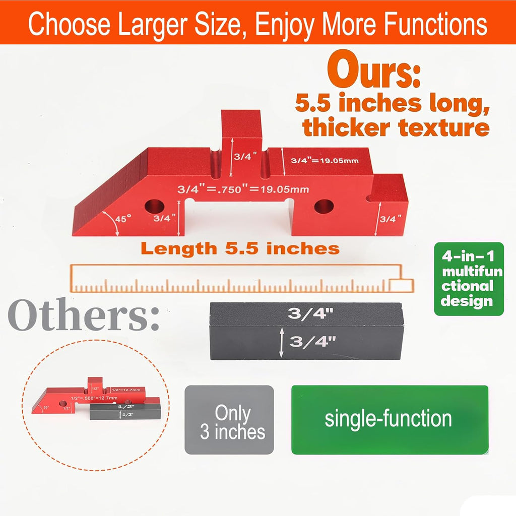 Mrorea 14-Piece Precision Aluminum Setup Blocks for Woodworking