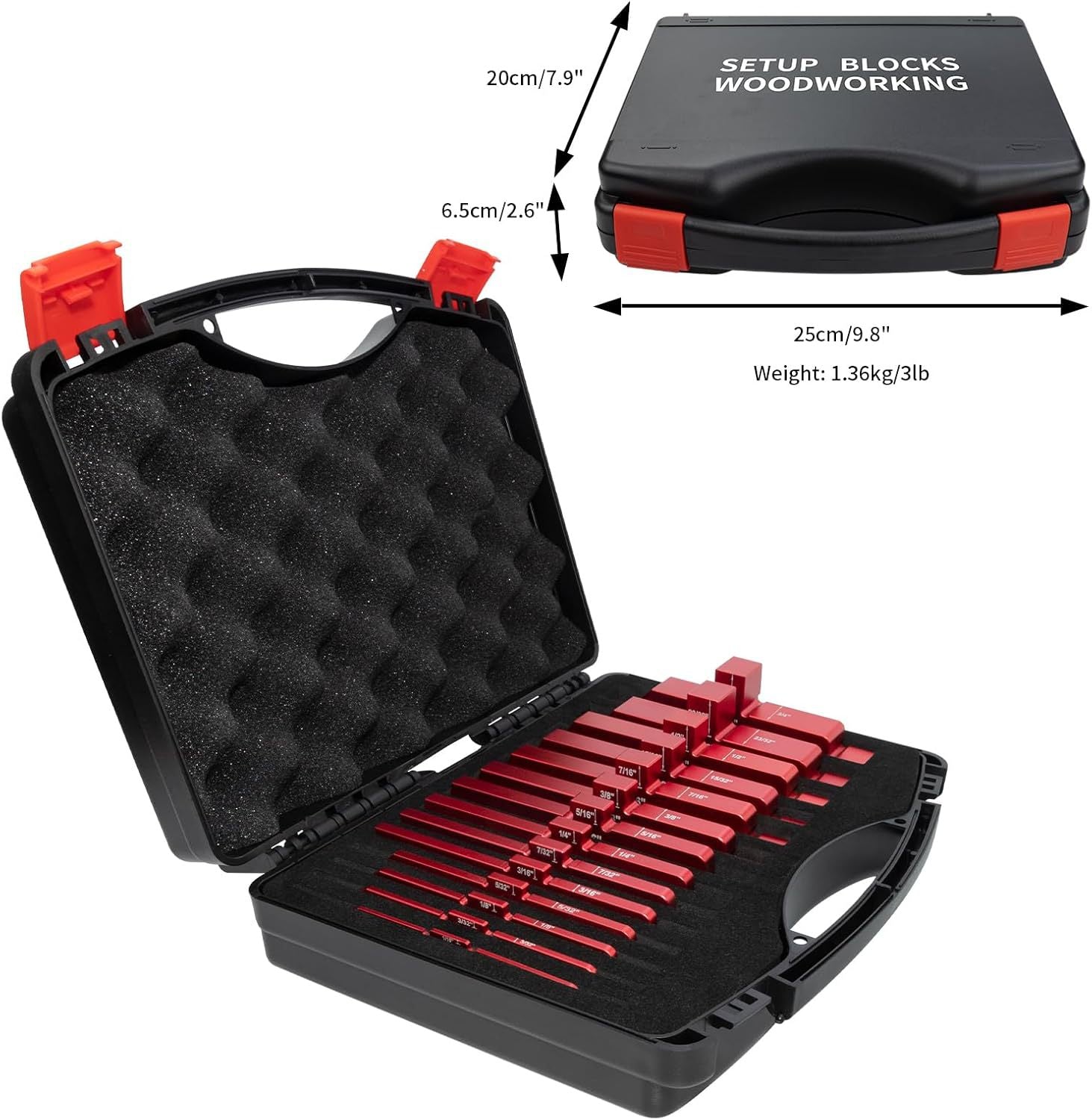 Mrorea 14-Piece Precision Aluminum Setup Blocks for Woodworking