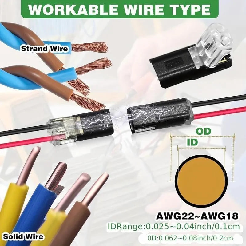 Mrorea Double Wire Quick Clip Plug-In Connector Set