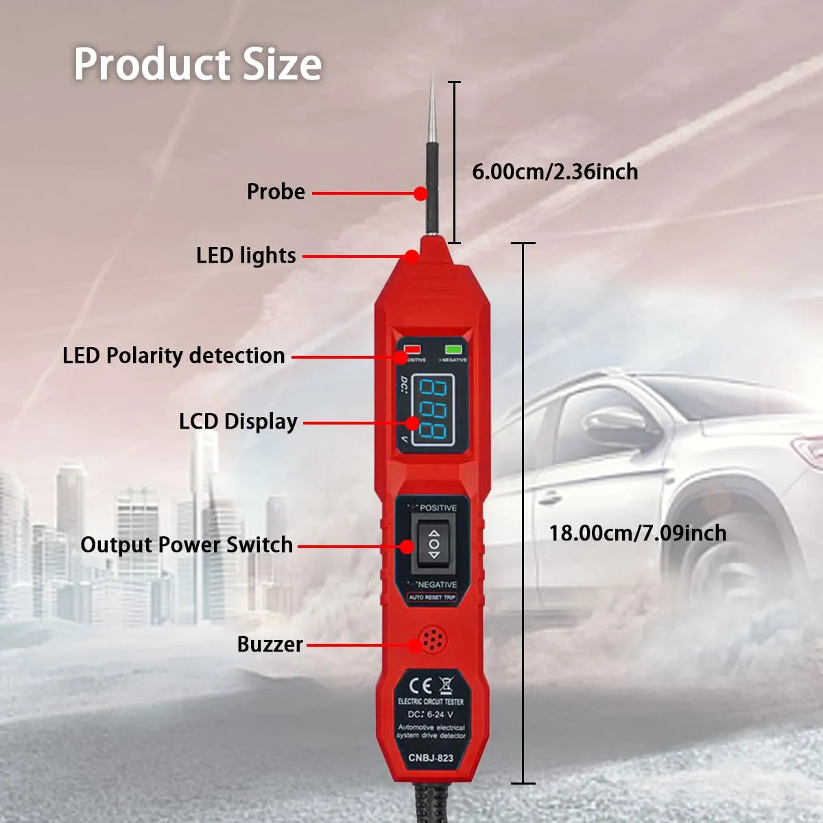 Mrorea Multifunctional Digital Automotive Circuit Tester