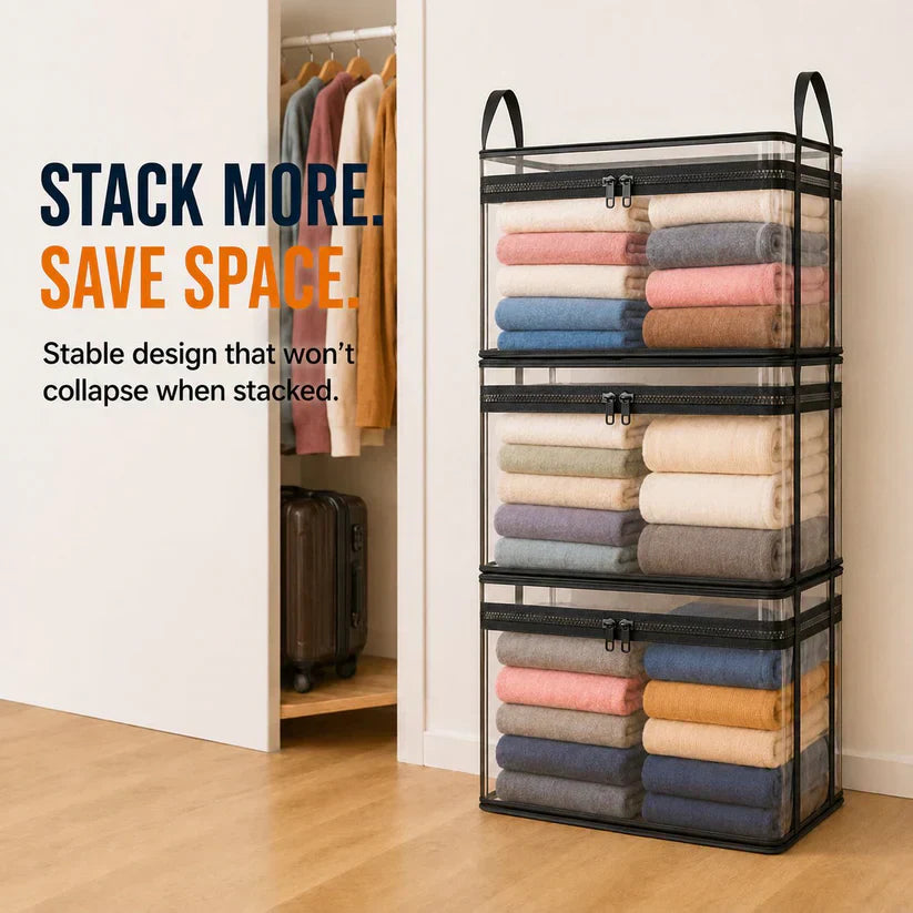Mrorea Portable Large Heavy-Duty Thick Plastic Clear Storage Box