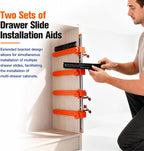 Magnetic drawer slide installation tool for cabinet work