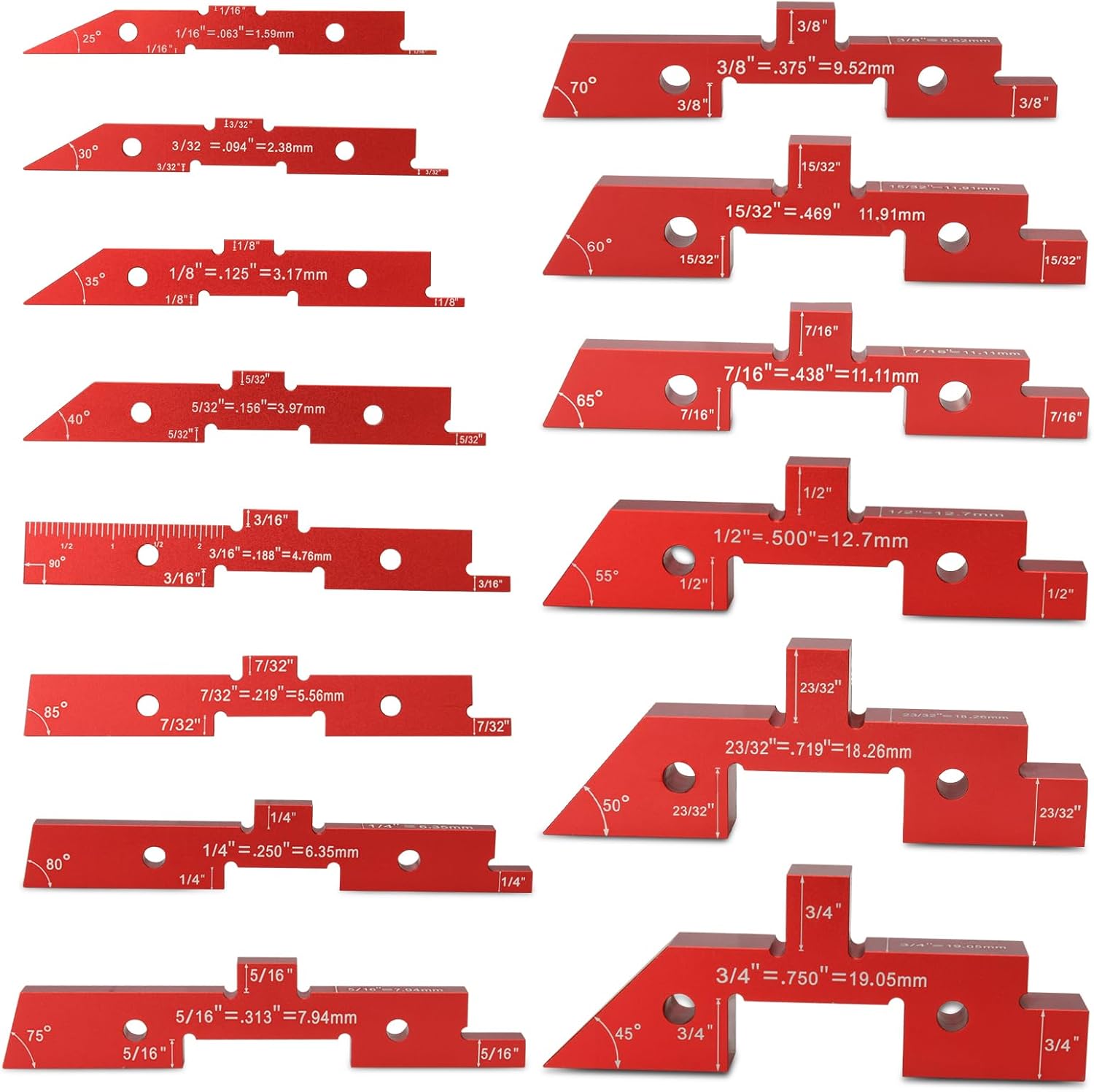 Mrorea 14-Piece Precision Aluminum Setup Blocks for Woodworking