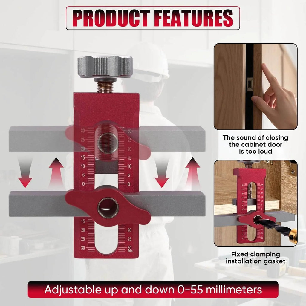 Mrorea cabinet door mounting jig for one-person hinge alignment image 4