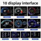 Car HUD Head Up Display P6, OBD+GPS Smart Gauge, Works Great for Most Cars (Black)