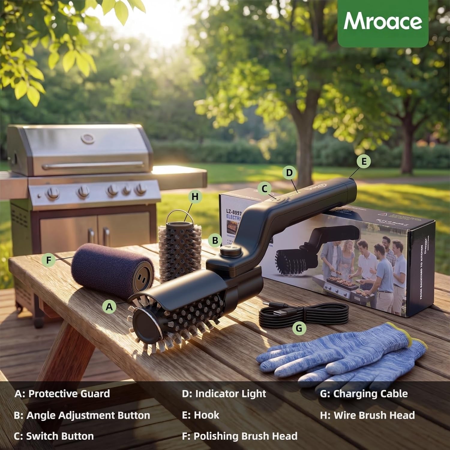 Mrorea Electric Rotary Grill Brush