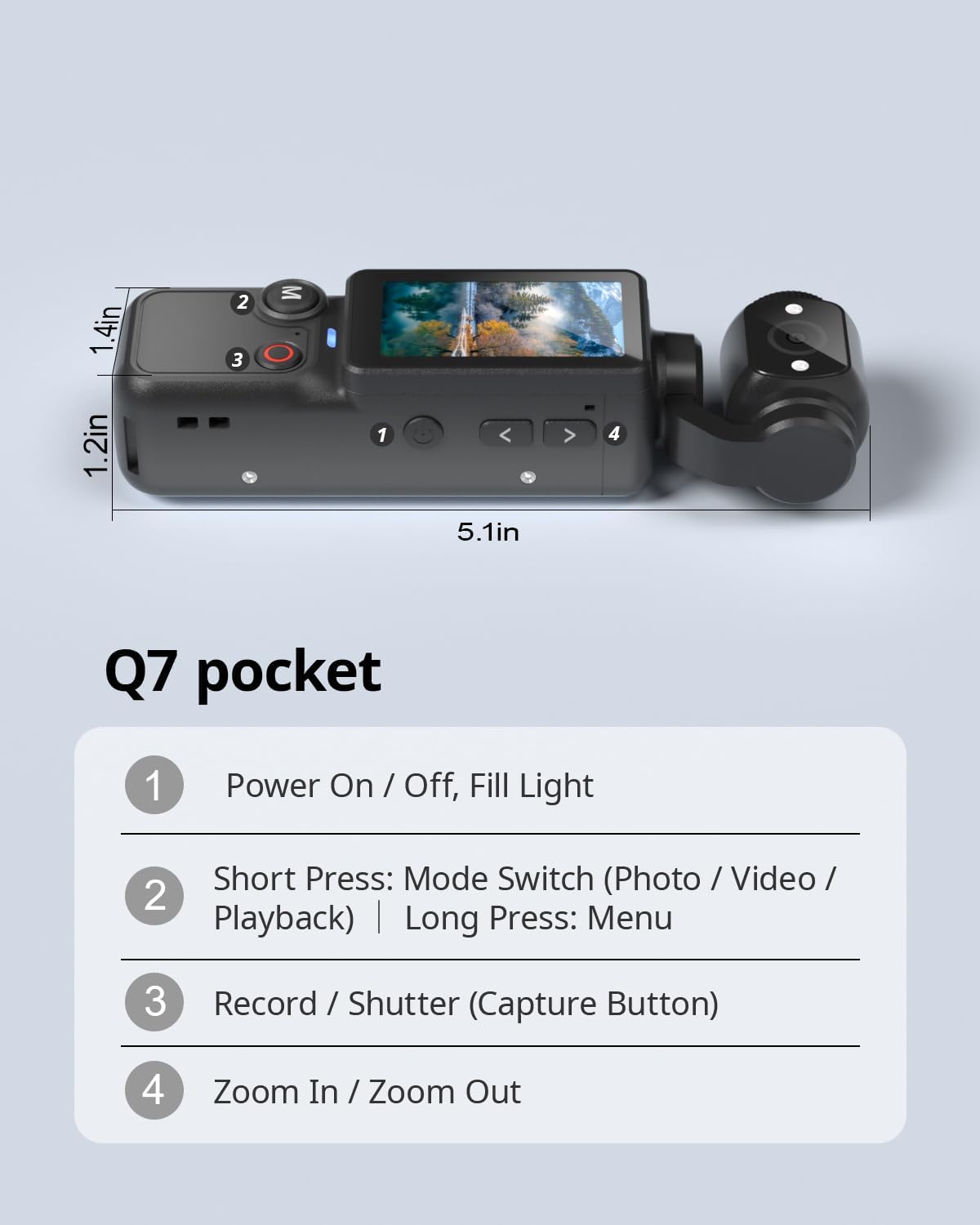 Mrorea 2.5K Ultra HD Pocket Video Camera