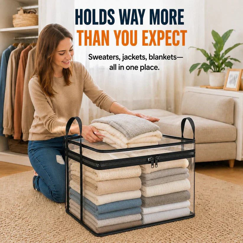 Mrorea Portable Large Heavy-Duty Thick Plastic Clear Storage Box