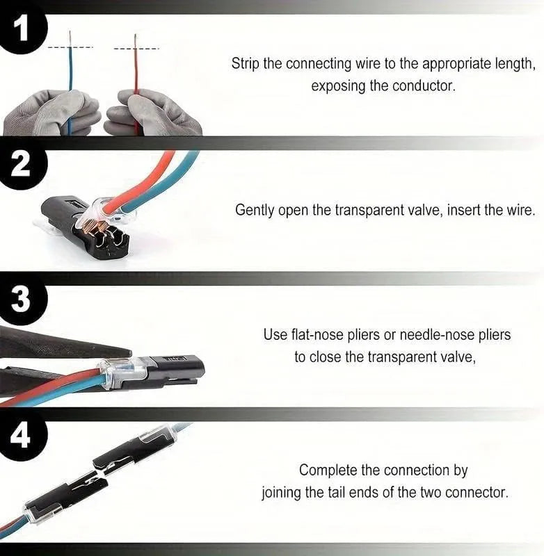 Mrorea Double Wire Quick Clip Plug-In Connector Set