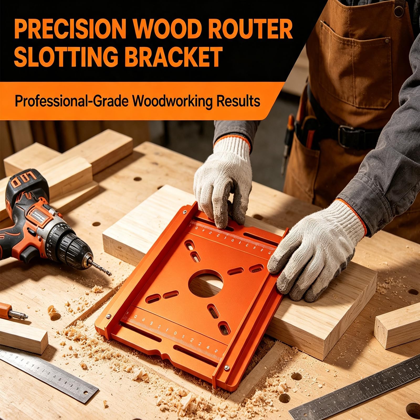 Mrorea Adjustable Aluminum Alloy Router Slotting Bracket