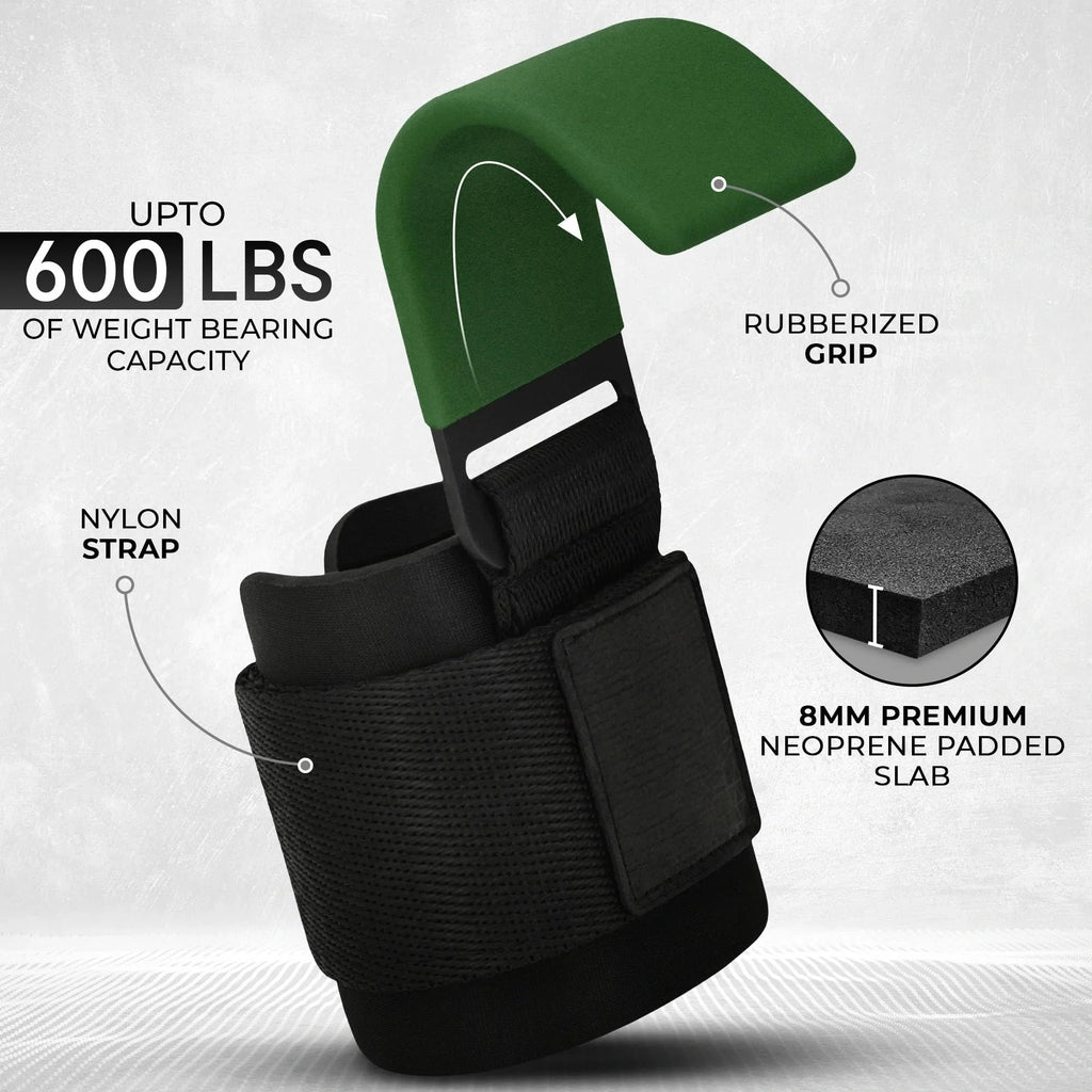 Mrorea Neoprene Wrist-Support Weight Lifting Hooks