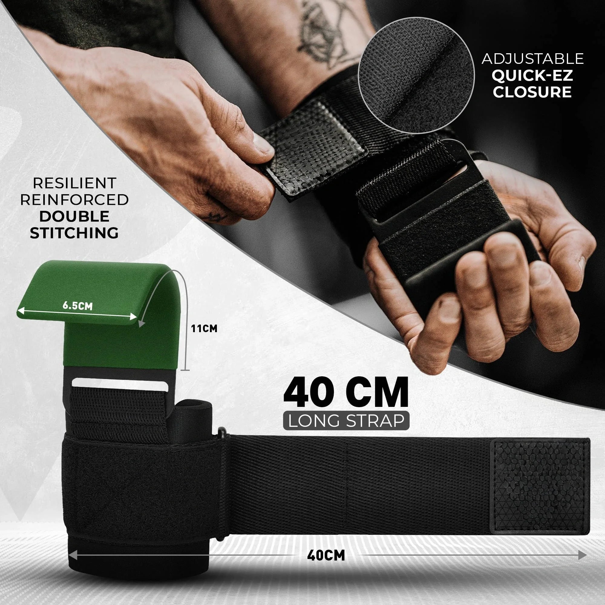 Mrorea Neoprene Wrist-Support Weight Lifting Hooks