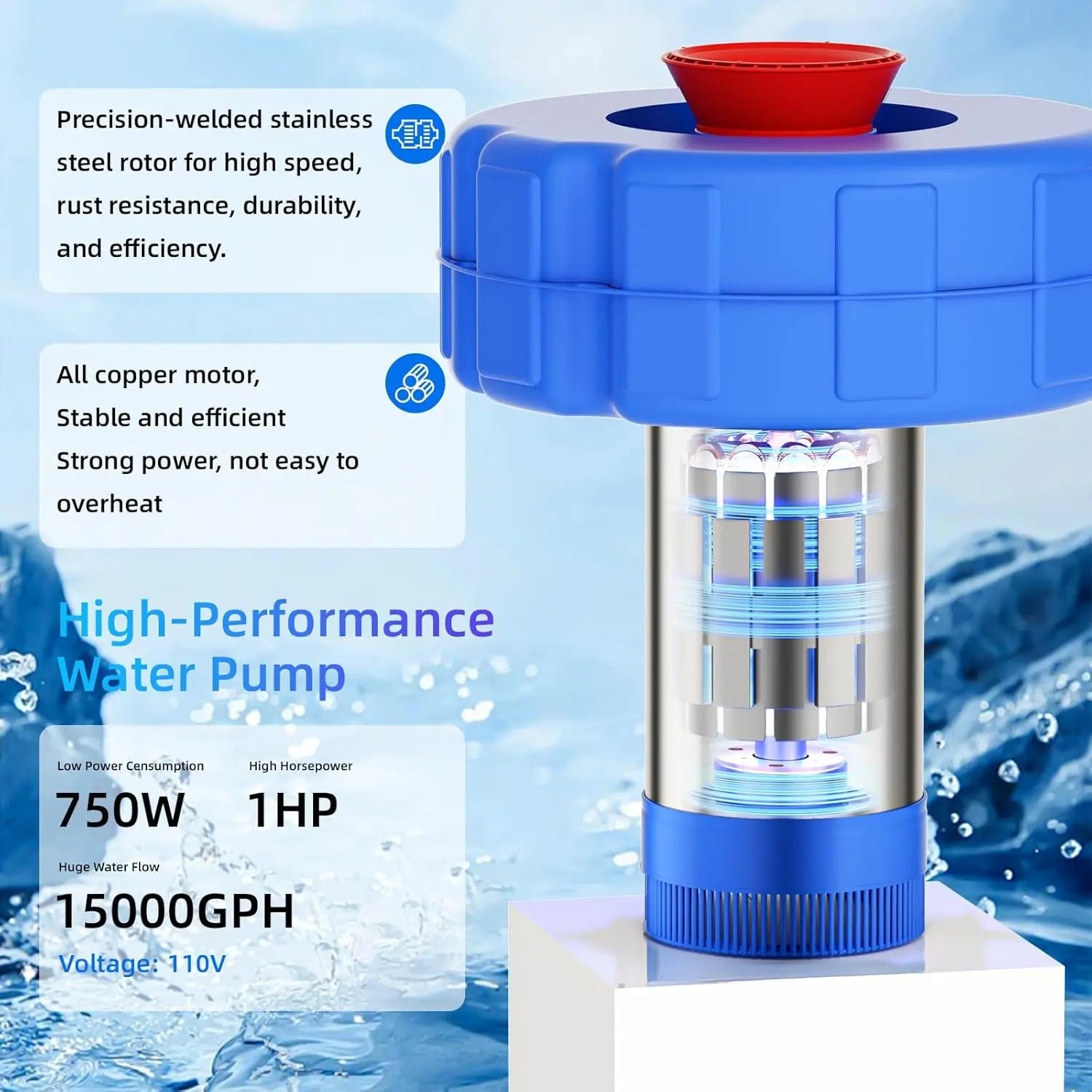 Mrorea Fully Automatic Floating Fountain Aerator