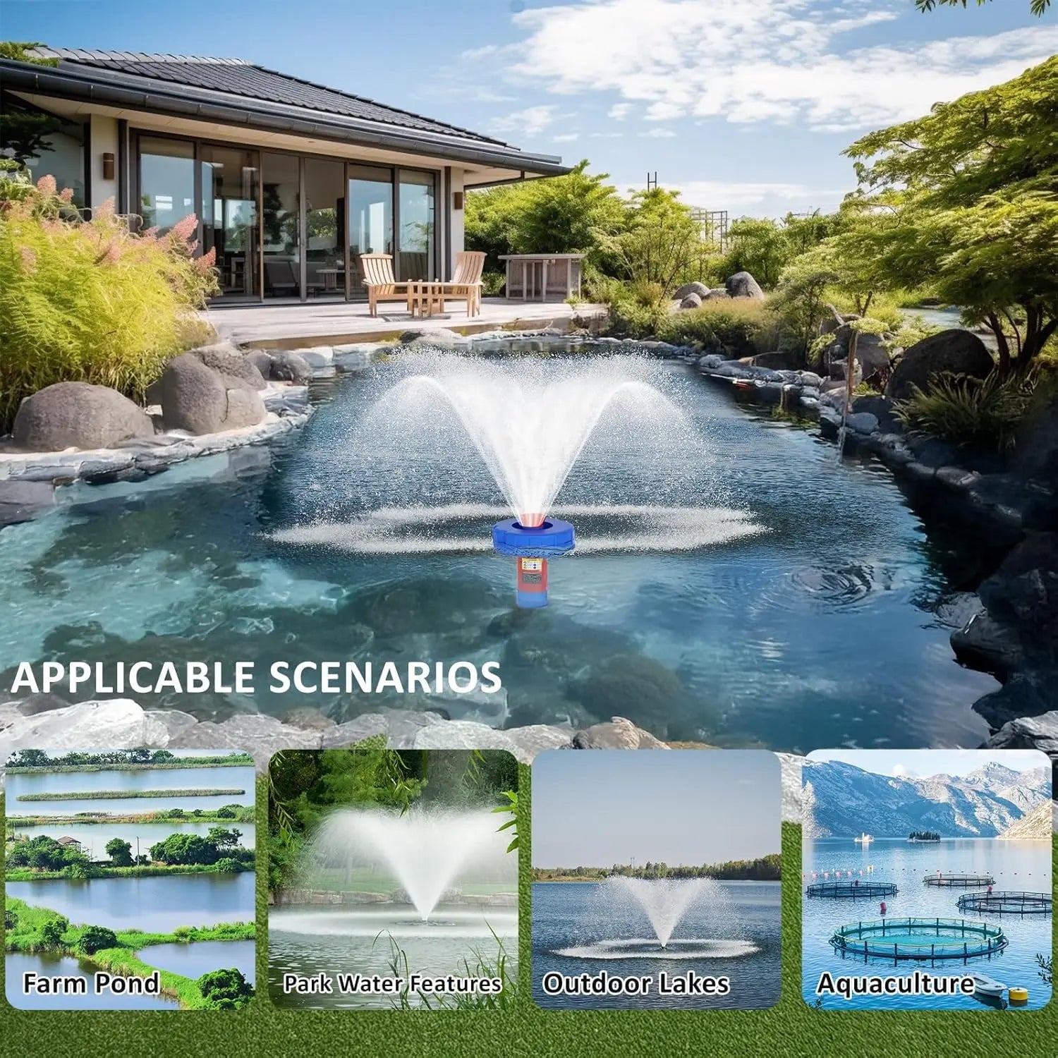 Mrorea Fully Automatic Floating Fountain Aerator
