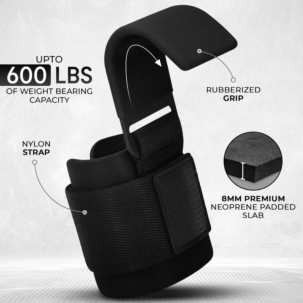 Mrorea Neoprene Wrist-Support Weight Lifting Hooks