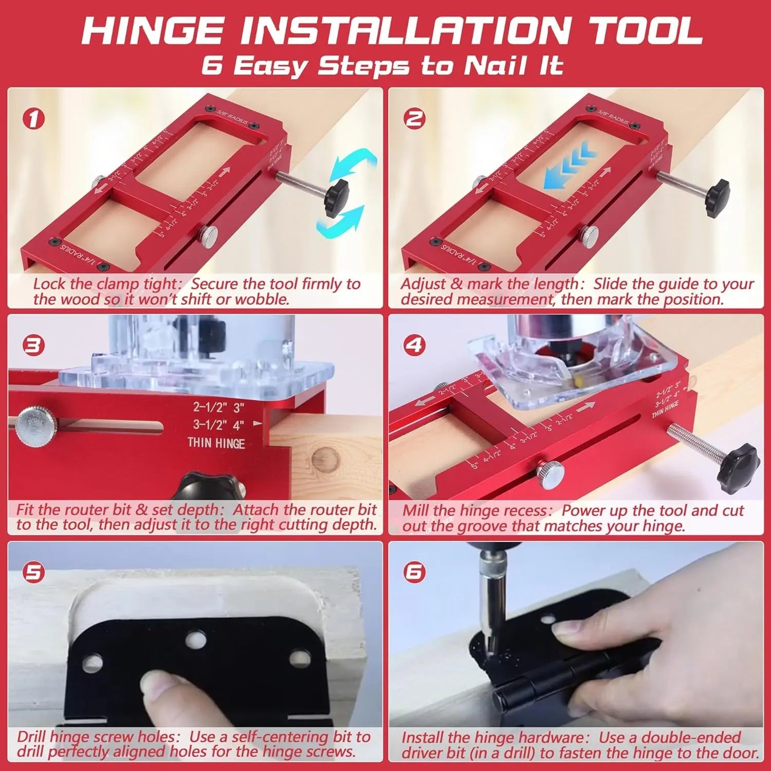 Mrorea Door Hinge Installation Jig Tool