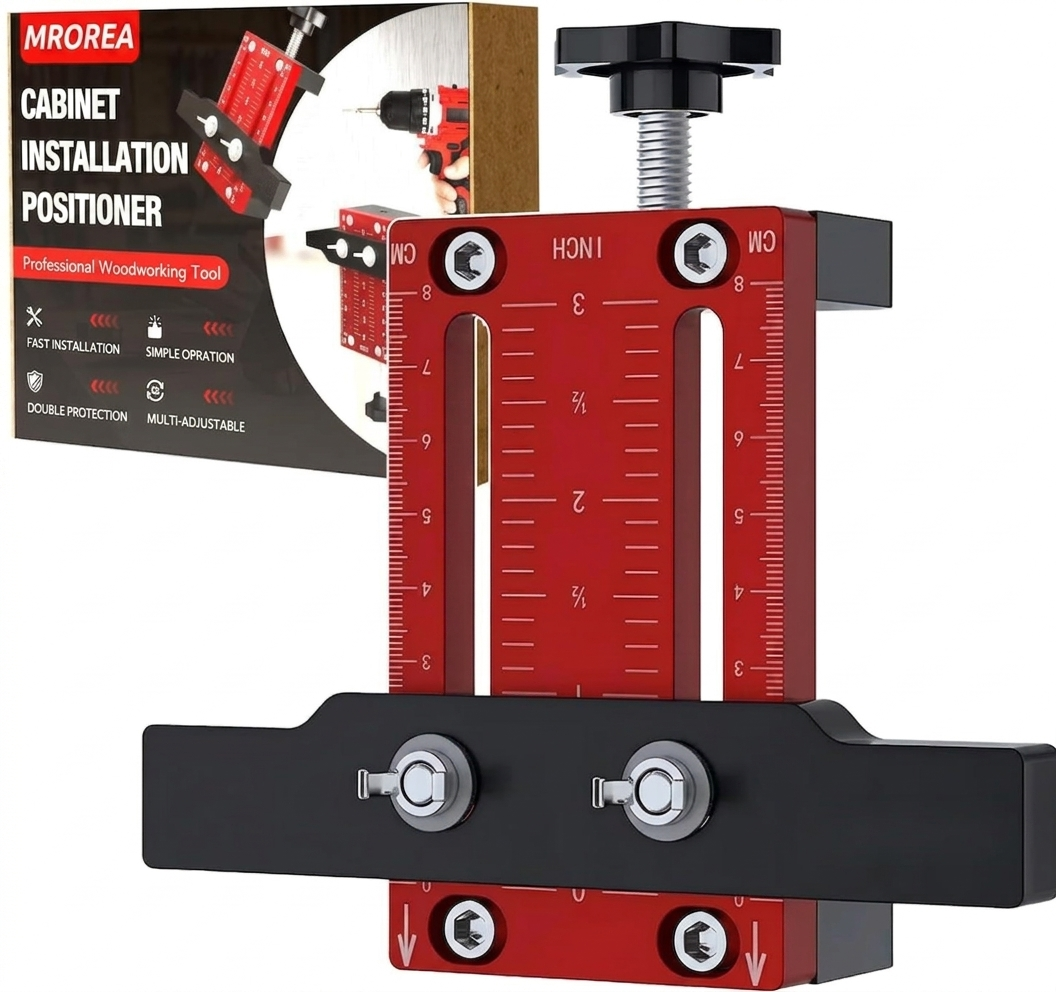 Mrorea Aluminum Alloy Adjustable Cabinet Door Mounting Jig