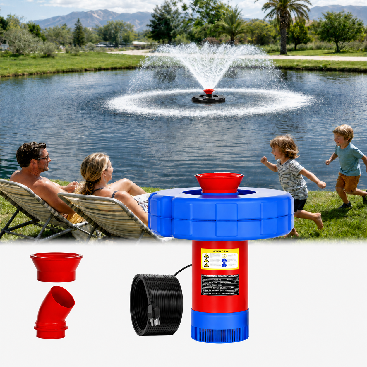 Mrorea Fully Automatic Floating Fountain Aerator