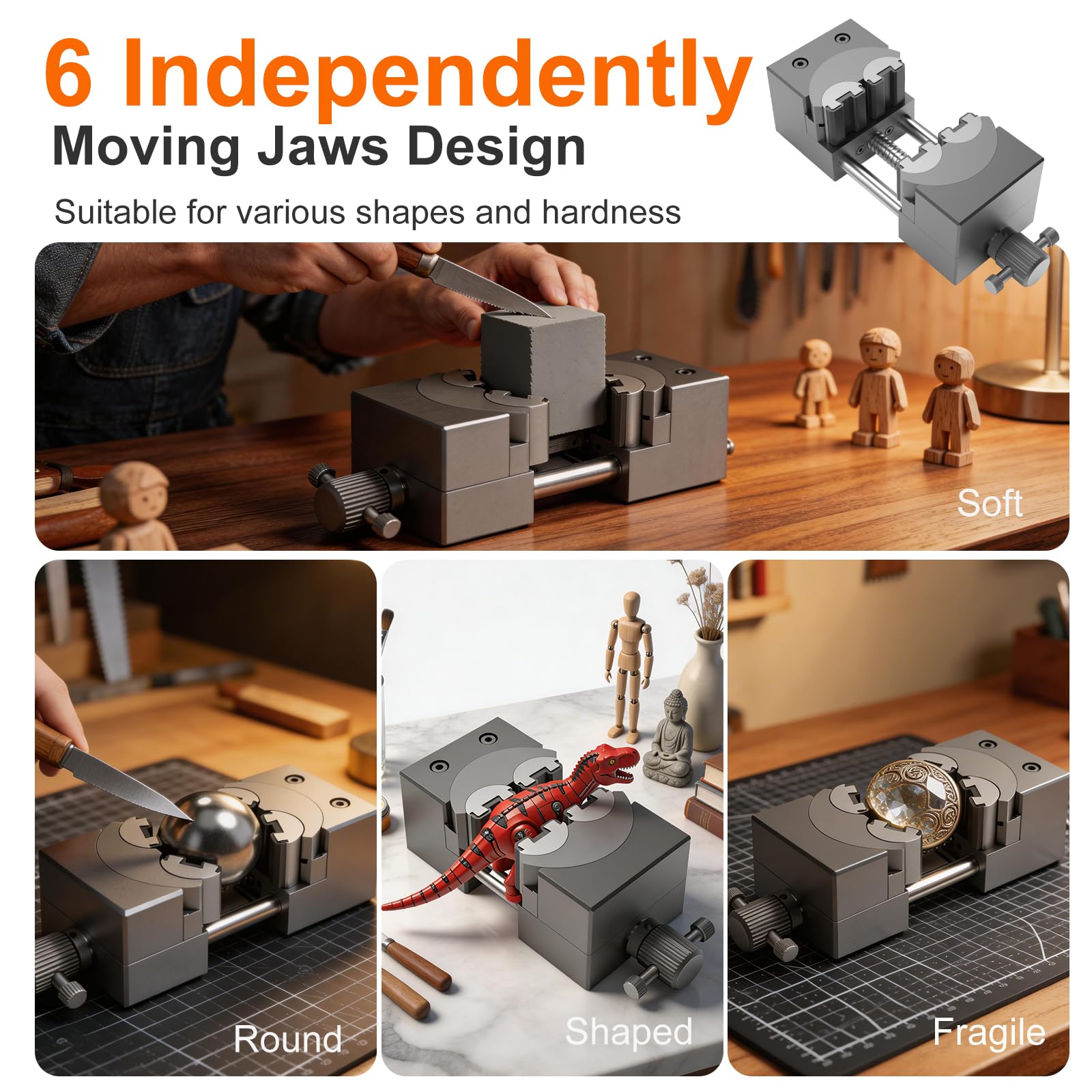 Mrorea Smart Fractal Vise | Self-Adjusting Bench Vise for Irregular Shapes