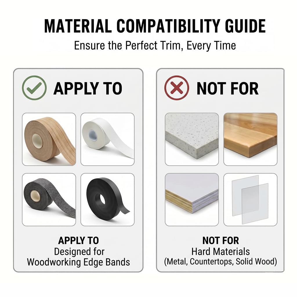 Edge banding trimmer for straight curved and chamfered edges