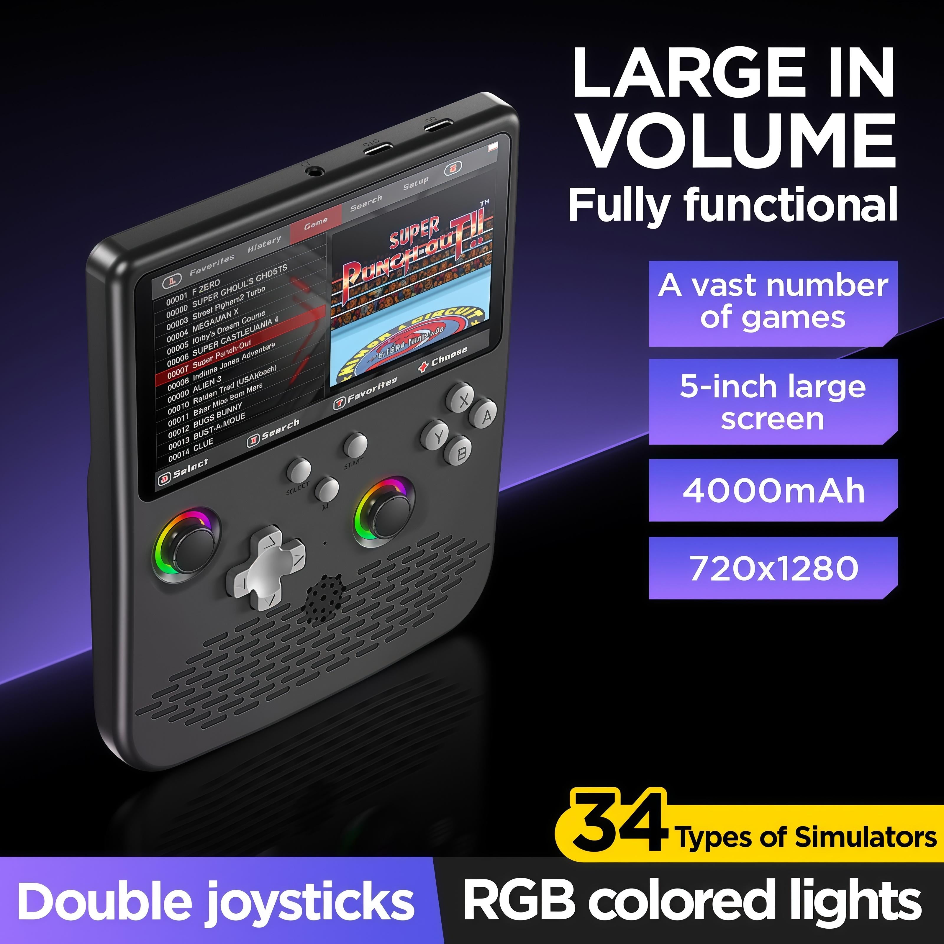 Mrorea 5-Inch Linux System Retro Video Handheld Game Console