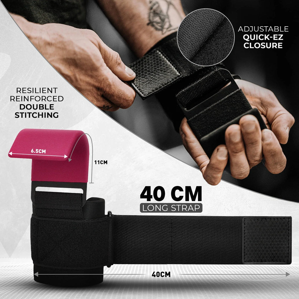 Mrorea Neoprene Wrist-Support Weight Lifting Hooks