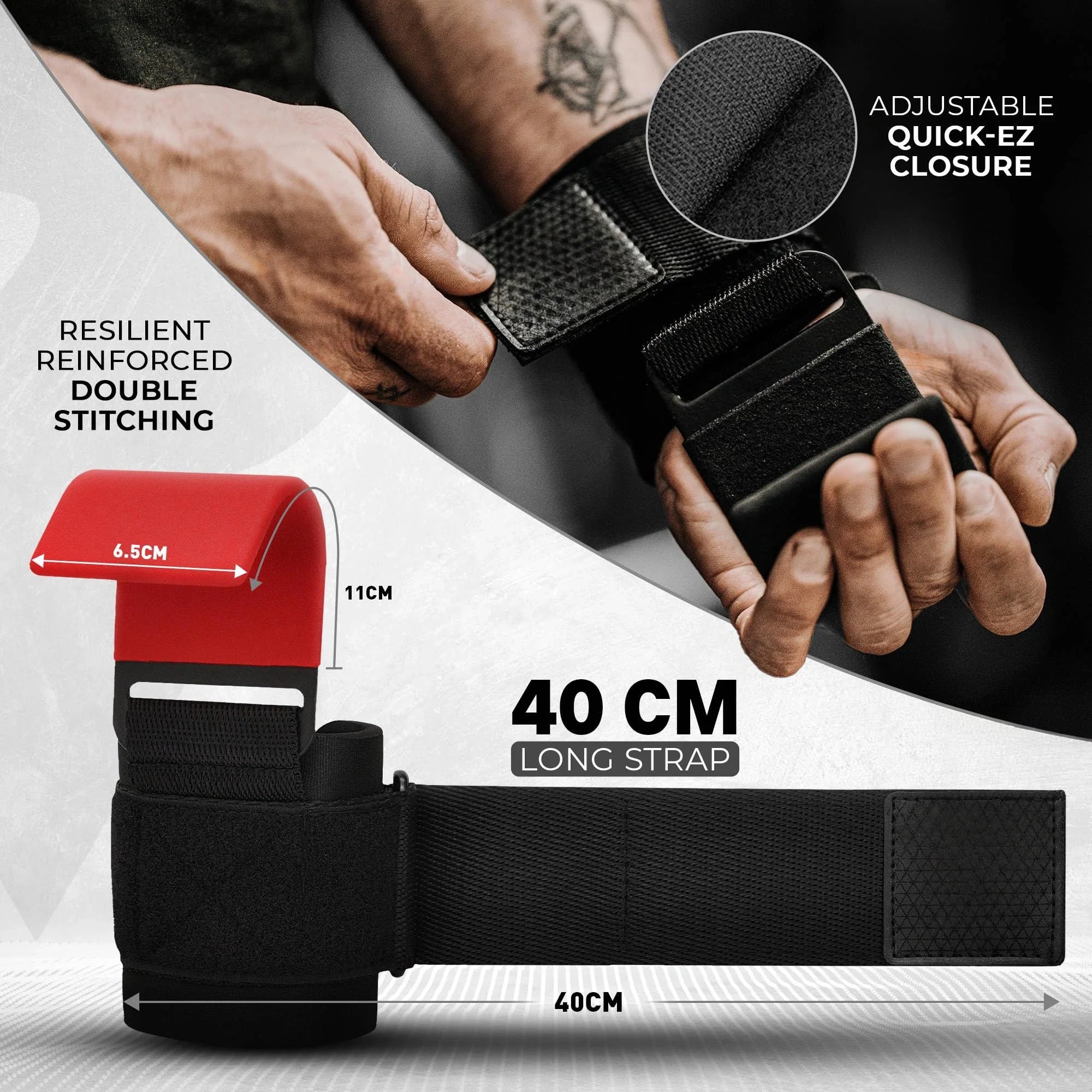 Mrorea Neoprene Wrist-Support Weight Lifting Hooks