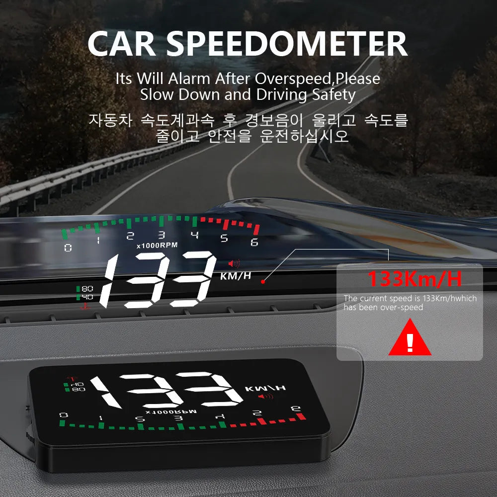 GEYIREN A900 Auto Hud Display Car Projector Alarm EOBD OBD2 Head Up Display Speedometer Windshield  Electronic Accessories