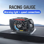 Vjoycar V80 2024 Newest Dashboard Head Up Display OBD2 HUD Total Mileage Car Logo Turbo Boost Security Alarm Water&Oil Temp. RPM