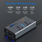 Car Inverter DC 12V to AC 110V 220V Auto Converter Type-C USB Fast Charging Charger EU US Socket Car Inverter Power Adapter