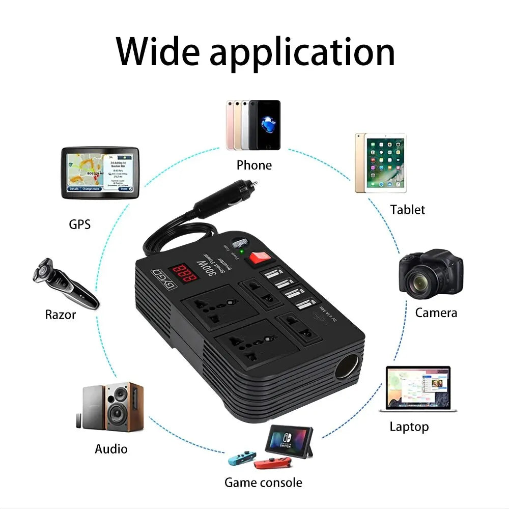 Inverter DC 12V To 220V Multi-function Home Modified Sine Wave300W High-power Automotive Power Converter
