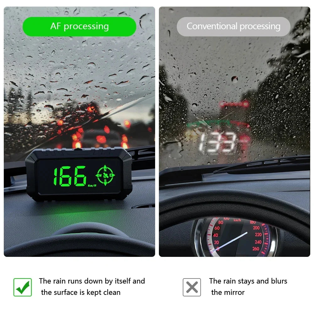 Geyiren G7 HUD - Digital Speedometer Over Speed Alarm Security Big Font KM/H Smart GPS Head-up Display Fit All Cars