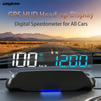 Geyiren C7 HUD - Digital Speedometer Time Odometer KMH MPH Speed Alarm GPS Head Up Display Fit All Cars