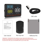 Geyiren A9 HUD - Auto Digital Speedometer Windshield Projector Over Speed Alarm Water Temp Meter OBD2 Car Head Up Display