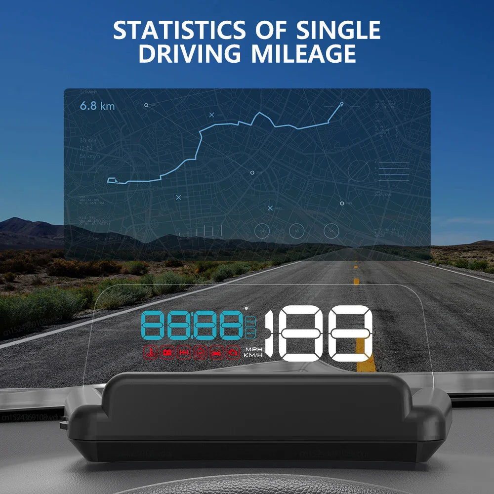 GEYIREN C500 HUD - Auto OBD2 GPS Head-Up Display EOBD Windshield Car Speedometer Projector Digital Accessories For All Car