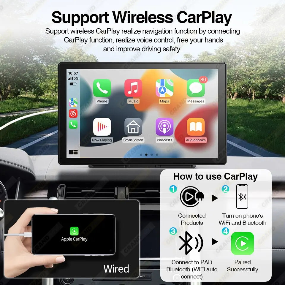 Mrorea car multimedia CarPlay Android Auto display product image 2